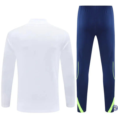 Survêtement d'entraînement demi-zip - Real Madrid 2025/2026 - Blanc/Bleu Marine/Jaune Fluo