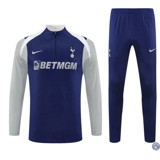 Survêtement d'entraînement demi-zip - Tottenham 2025/2026 - Bleu/Gris/Blanc