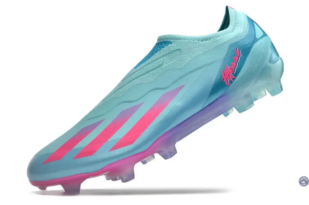 X Crazyfast Elite Laceless FG Bienvenido a Miami - Flash Aqua/Lucid Pink/Lucid Cyan ÉDITION LIMITÉE