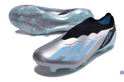 X Crazyfast Elite Laceless FG x Messi Infinito - Argenté/Bliss Blue/Noir