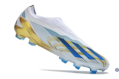 X Crazyfast Elite Laceless FG x Messi 'Las Estrellas' - Blanc/Bleu/Or