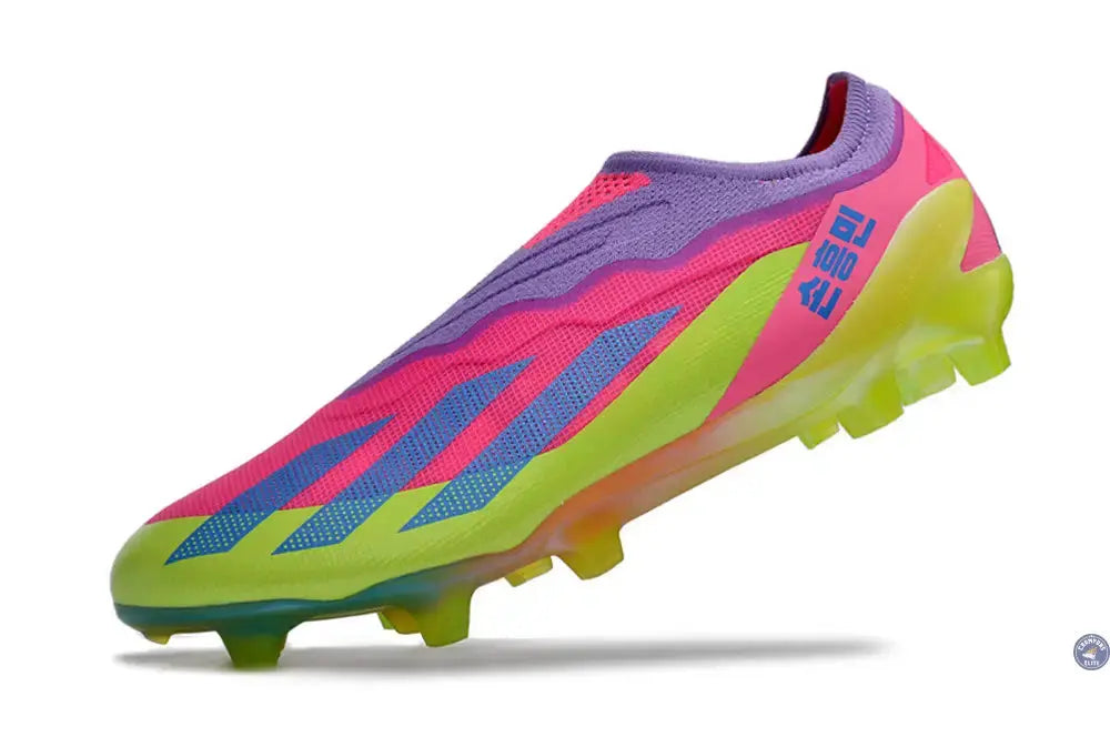X Crazyfast Elite Laceless FG x SON - 'South Korea Nightlife' Rose/Jaune/Violet