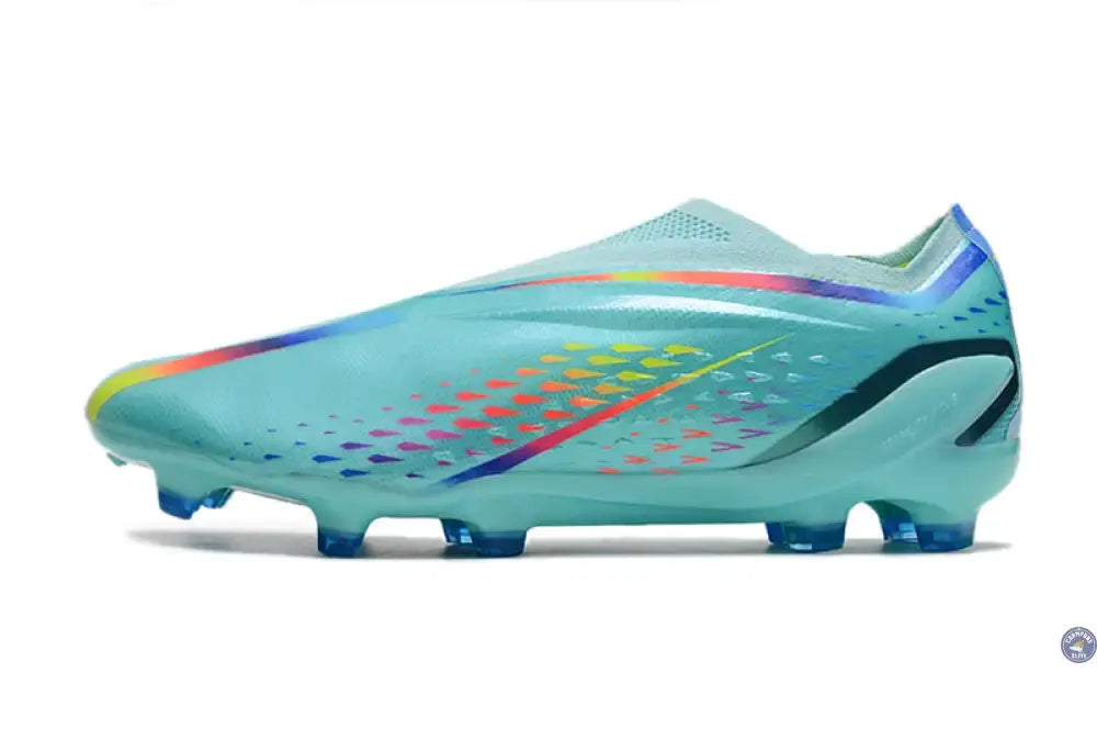 X Speedportal Elite Laceless FG Al Rihla - Turquoise/Bleu/Jaune