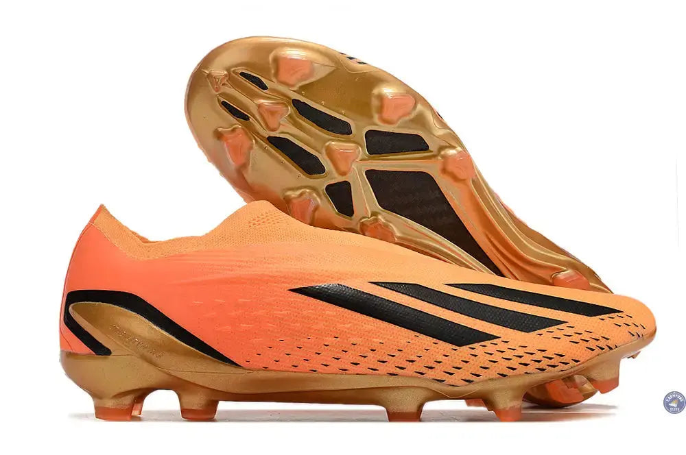 X Speedportal Elite Laceless FG Heatspawn - Doré/Noir/Orange